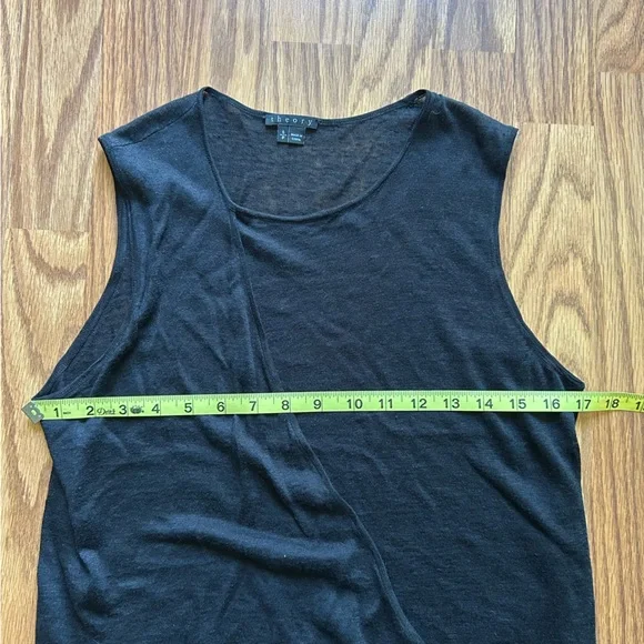 Women’s Theory Black Sheer Sleeveless Top/Blouse. Sz Small - Picture 5 of 8